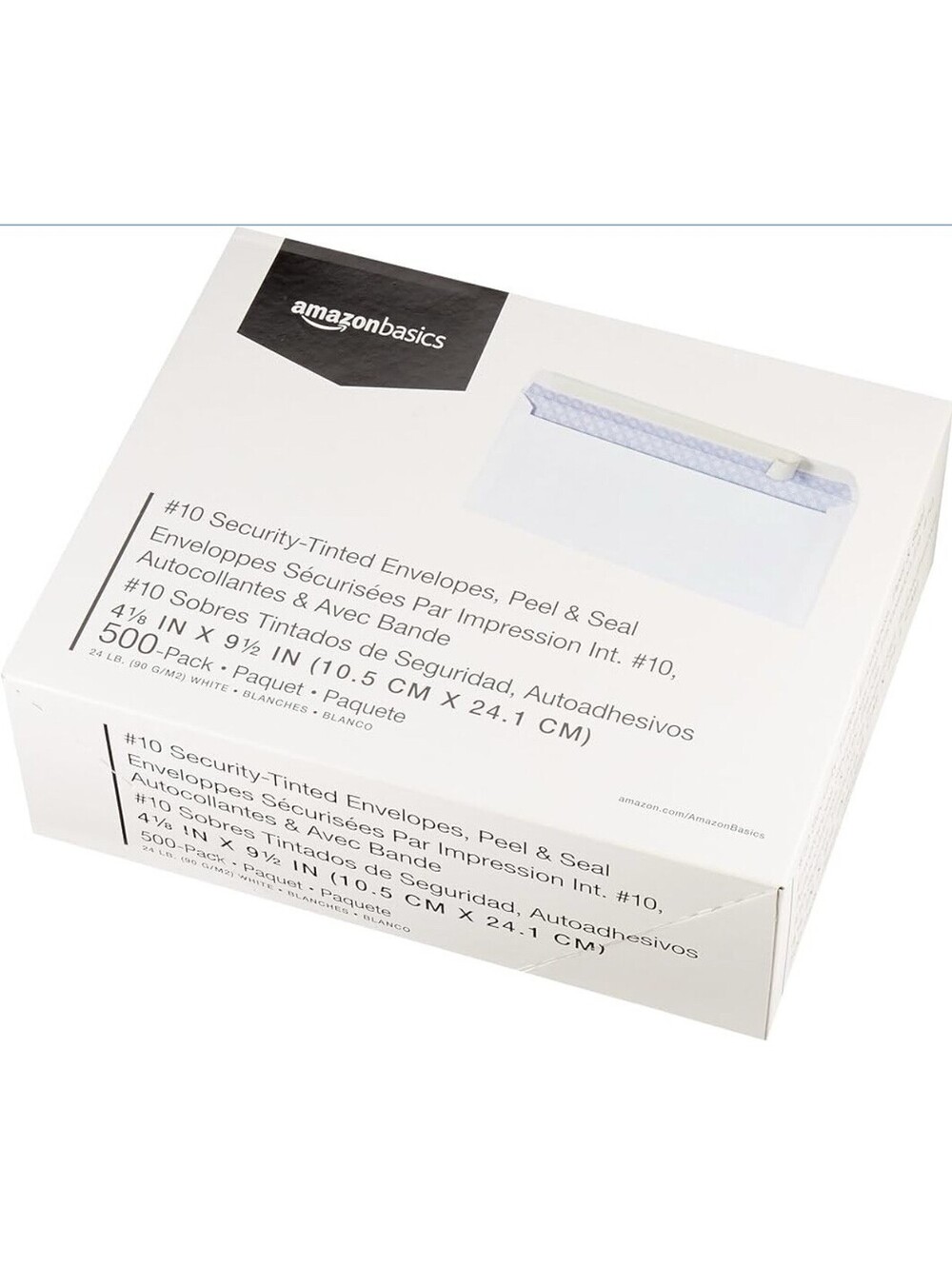 Amazon Basics #10 Security Tinted Business Peel & Seal Envelopes 500 Pack